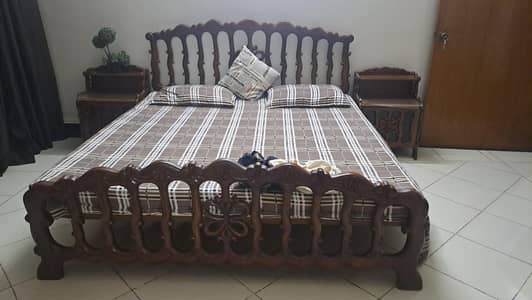 Bed with side tables, mattress included