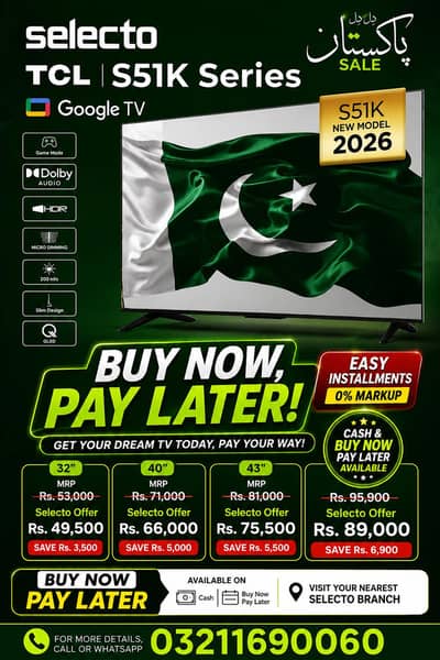 TCL LCDs 32 to 85 premium Qled smart TV's Cash & Installments