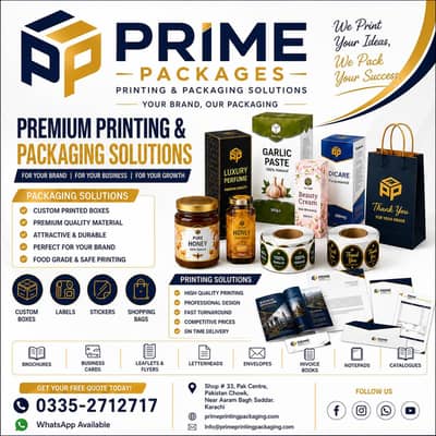 Printing: Boxes, Labels, Bill Books, Stickers & Cards