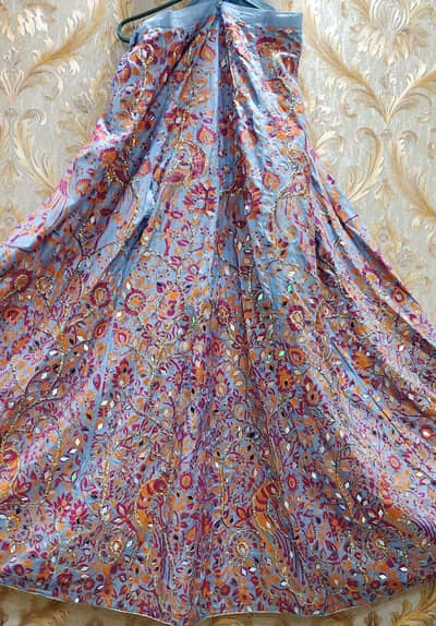Indian lehenga with full miror work with hand made Kurti and dupata