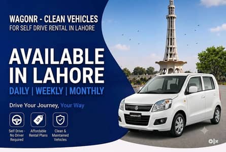 WagonR VXL  Available For Self Drive  on Rent. Personal/Home Use Only.