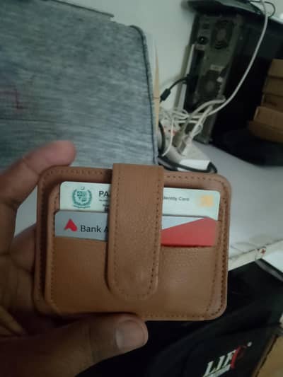 top quality leather men cards Holder / short money wallet Brown color