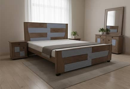Bed set- king size bed-Luxury bed-Polish bed set- bed with side table