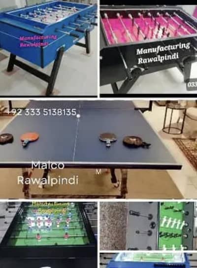 Table tennis foosball football games snookar billard caron board token