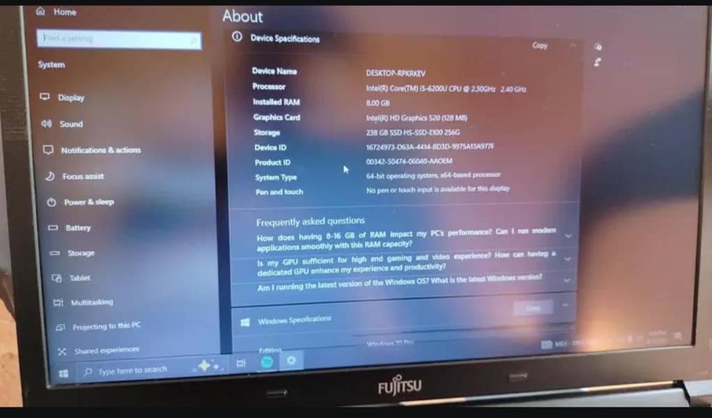 Fujitsu laptop 1