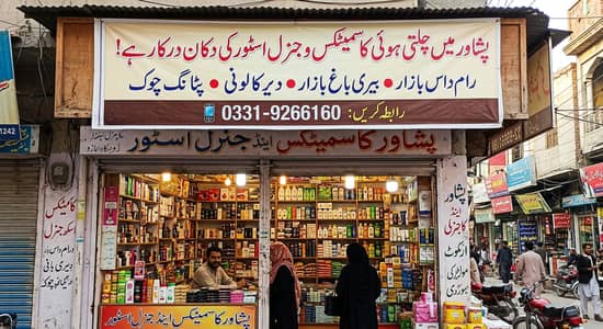 Need cosmetic running shop or general store in Peshawar