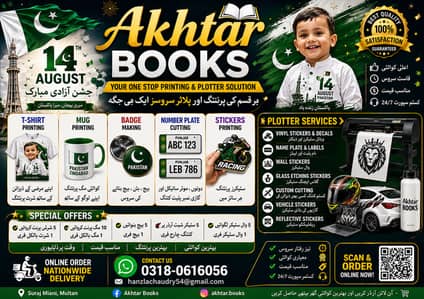 14 August all customized shirts and badge printing 30% off on azadi