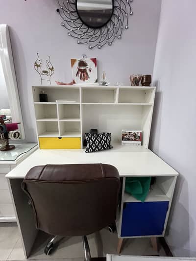 Big Study Table with Leather Chair