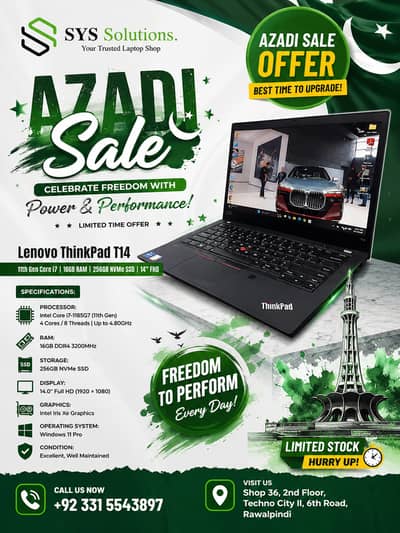 Lenovo ThinkPad T14 | 11th Gen Core i7 | 16GB RAM | 256GB NVMe SSD |