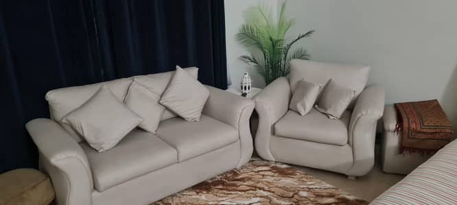 white leather Sofa set.