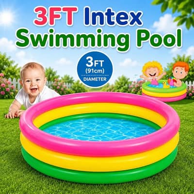 3 FT - Intex Rainbow Swimming Pool For Kids