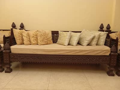 Pure Sheesham Wood Sofa Set (Solid Heavy Wooden Carving)