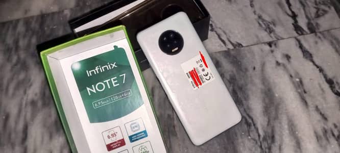 Infinix note 7 6/128gb 10/9 condition no any scratch with box