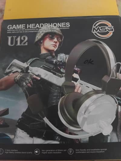 Gaming headphones  MSG U12 with mic -RGB led