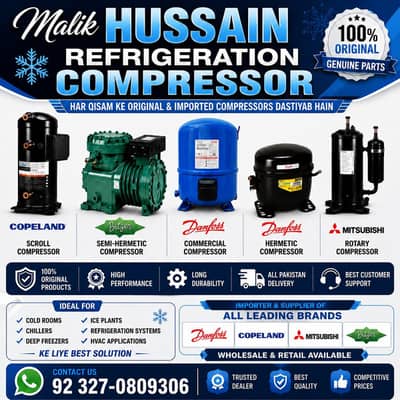 Fridge/Freezer/Ac/Cold Storage/Chillers/IcePlants Compressor Available