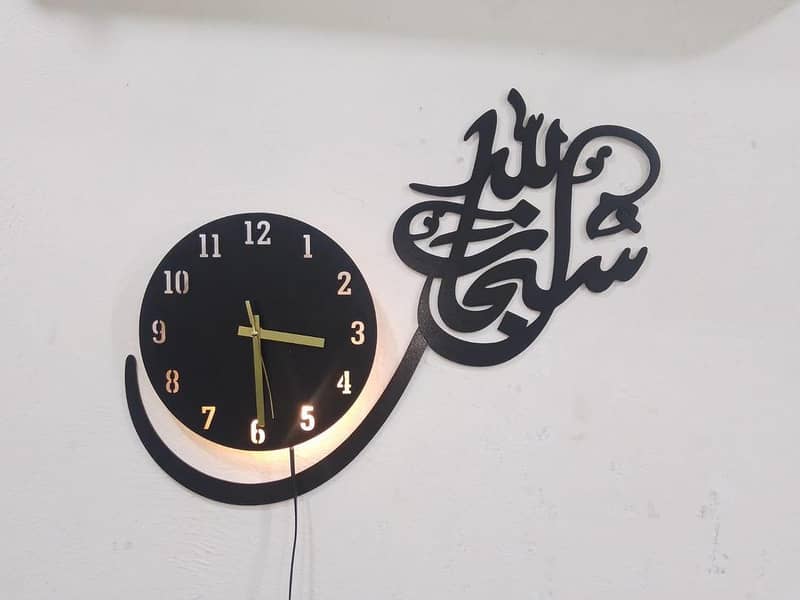  3D Backlit MDF Wall Clock 2