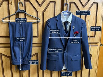 blue 3 PC suit
