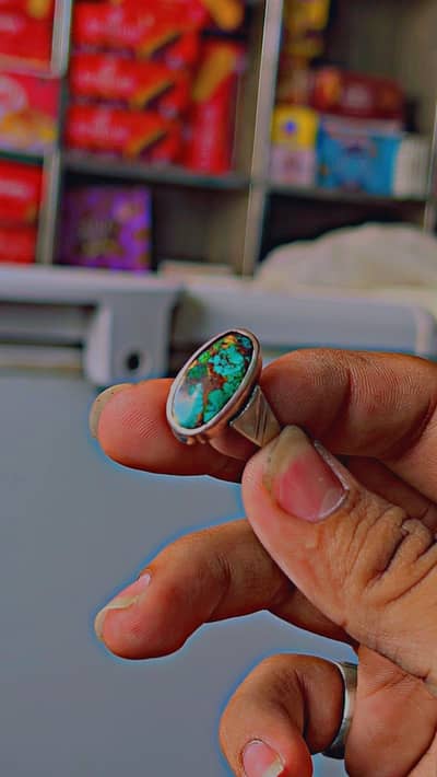 original Nisha Puri Firoza stone with silver ring