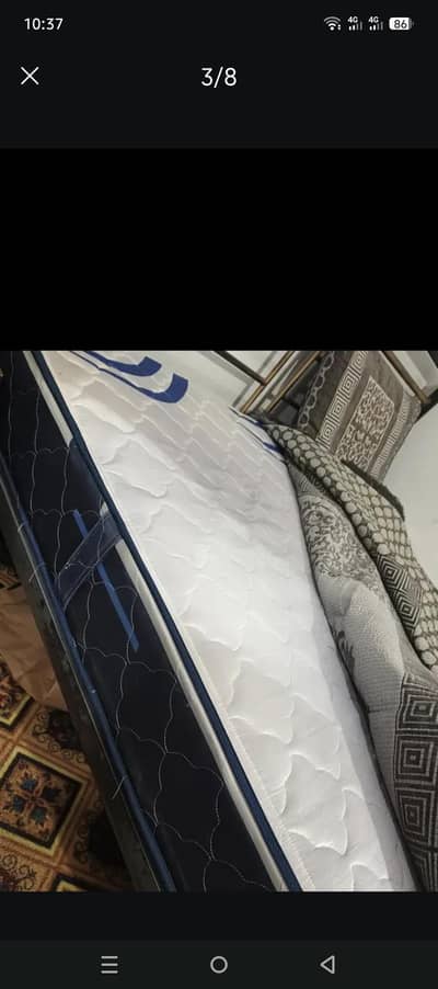 iron bed with spring mattress for sale