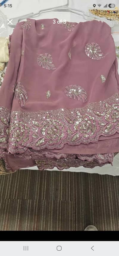 Georget Embroidered Saree Cloth