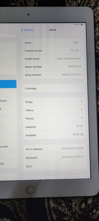 iPad Apple 5 generation 32 GB