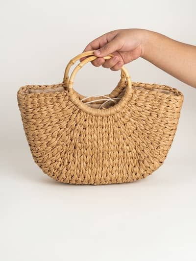 HANDMADE WOVEN STRAW TOTE BAG