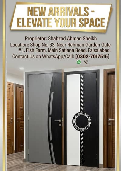 PVC door | Melamine panel door | Malaysian doors | Wood works