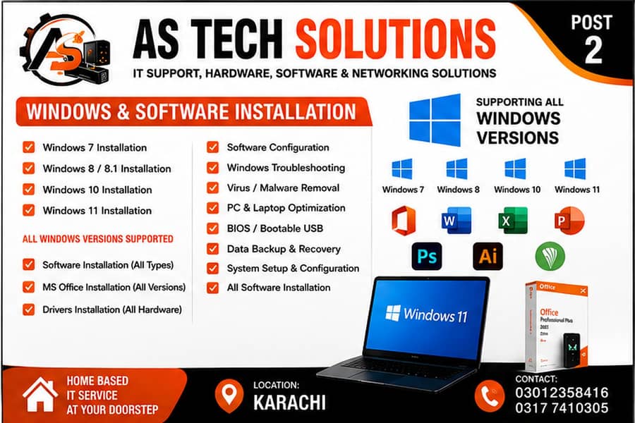 computer's laptops repair hardware software Installation & networking 1