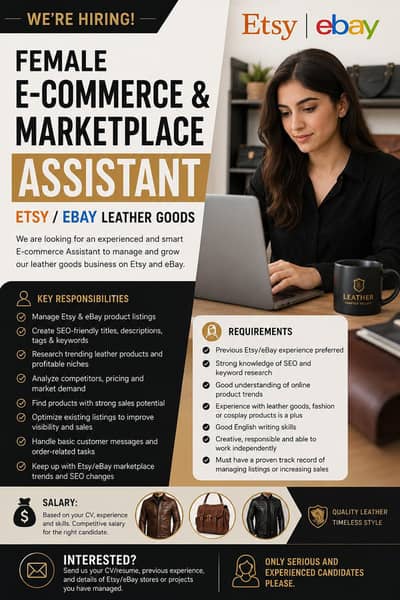 Female E-commerce & Marketplace Assistant – Etsy / eBay