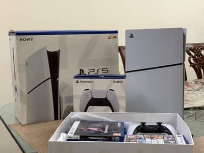 PS5 Slim Disk Edition 1TB | 2 controllers | 6 Popular games | Complete