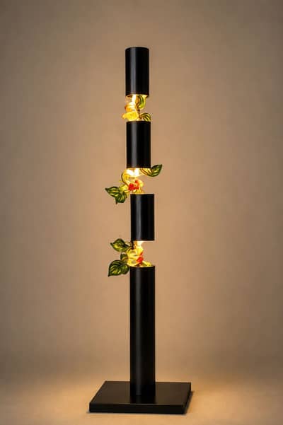 PVC Floral Spiral Floor Lamp | Modern Decorative LED Lamp