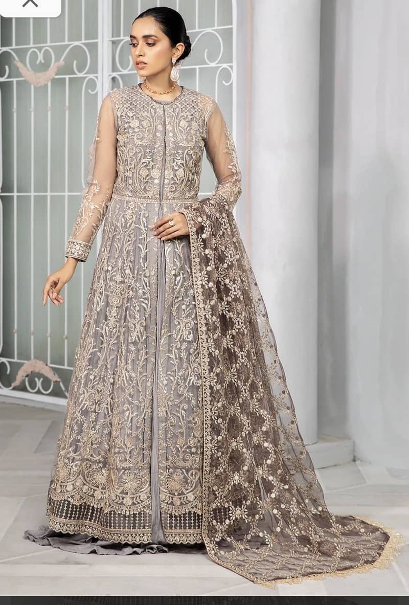 grey colour maxi with sequence work on back and front 0