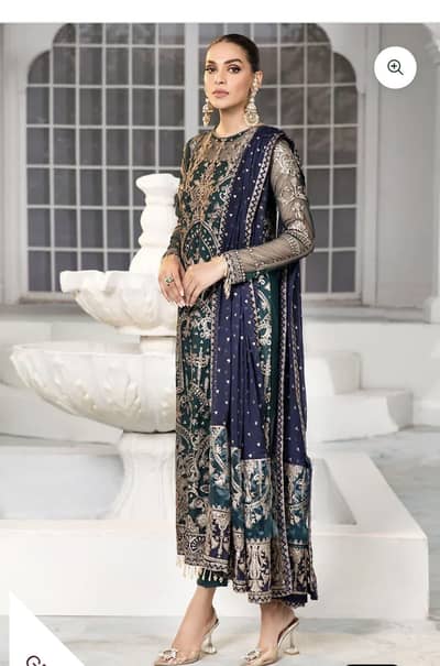 long shirt with falpour with dubbatta 3 peice hreen colour designer