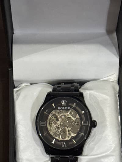 Automatic Skeleton Watch – Black Stainless Steel | Premium Design