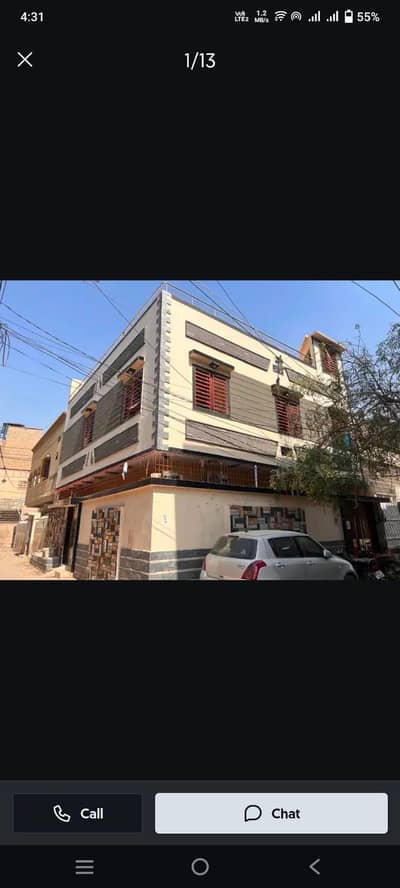 House corner ground plus 1 +half excellent condition north karachi sector 8