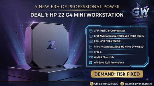 HP Z2 G3 / G4 Mini Workstation I7 9TH 9700 WITH T2000 4GB GDDR6 Deals
