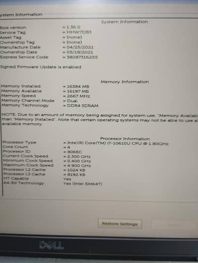 Dell 7410 i7.10 gen. only 1 month used.