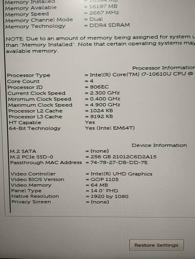 Dell 7410 i7.10 gen. only 1 month used.