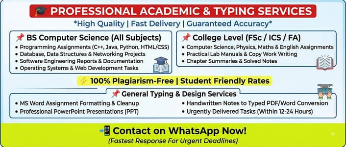 Online MS Word Assignment Typing & Presentation Services