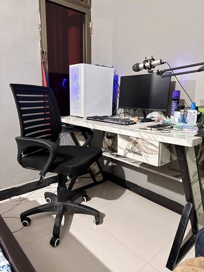 office chair and table also