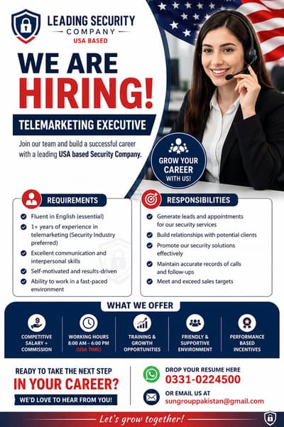 Telemarketing Executive – USA-Based Company