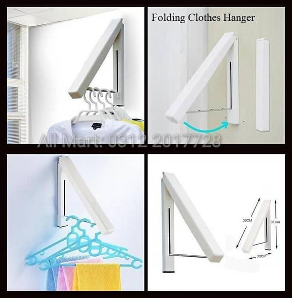 Wall Clothes Hanger Rack Space Saving Fold able