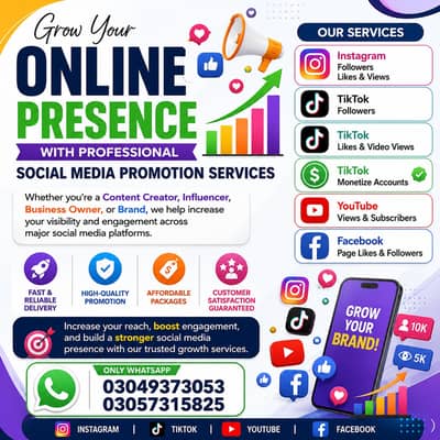 YouTube/WatchTime/TikTok monitization/Insta followers/ likes views