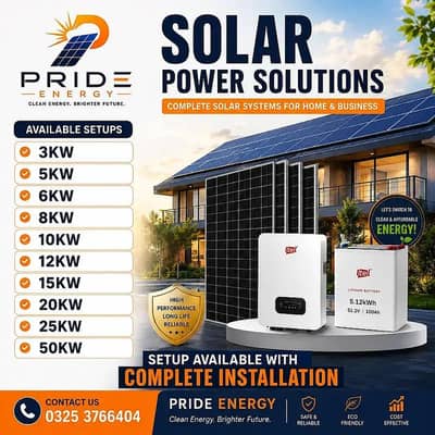3kW, 5kW, 6kW, 8kW, 10kW to 50kW Solar System Available