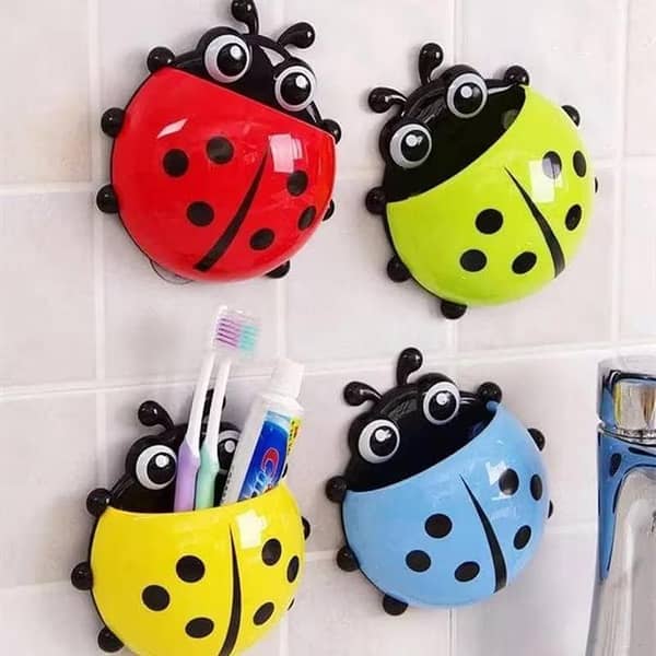 Ladybug Bathroom Wall and Toothbrush Holder