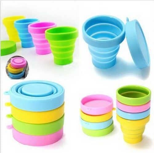 2 Silicone Foldable Glass Portable Silicone Retractable Folding Cup. . .