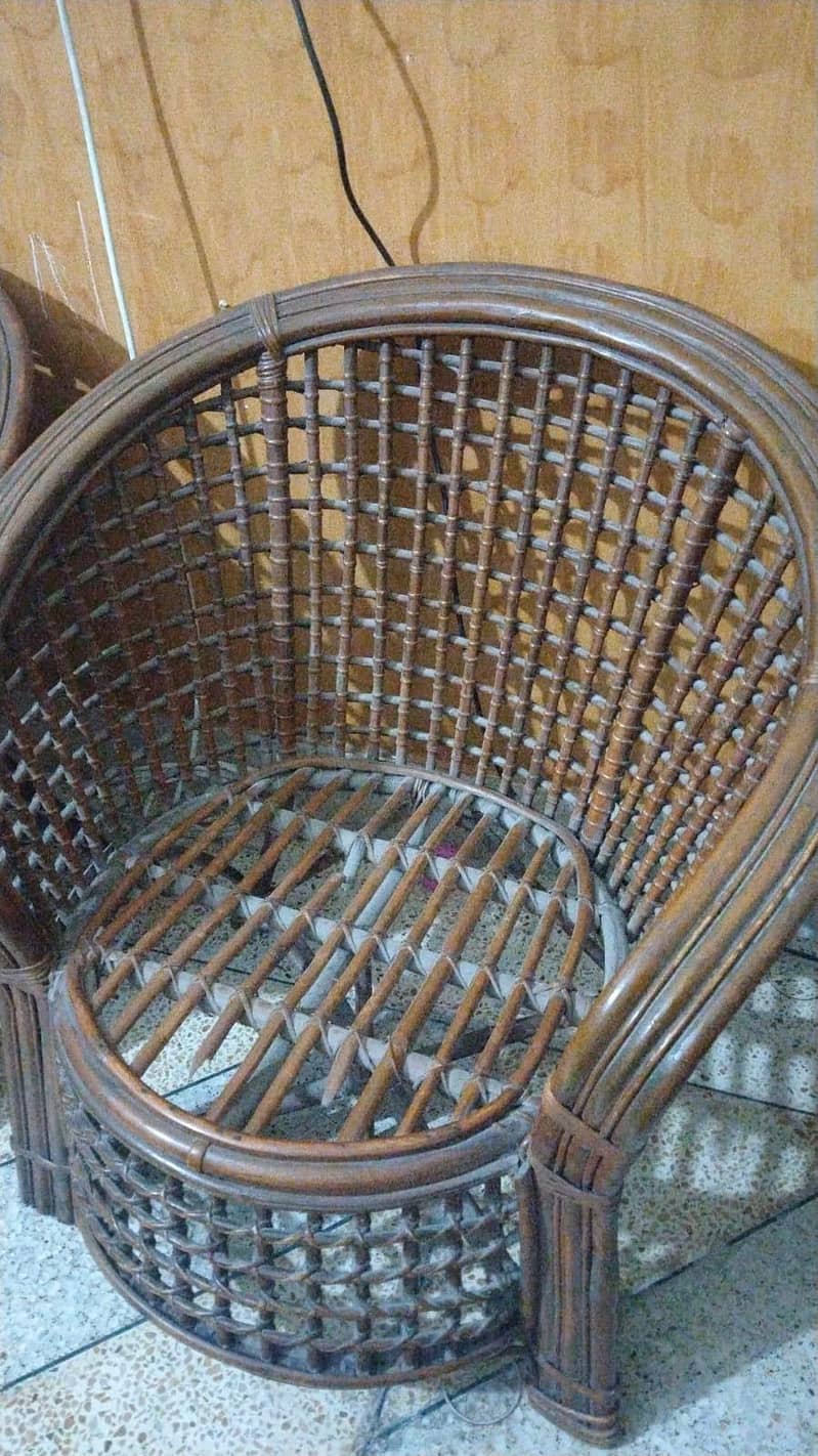 Cane sofa set. 1