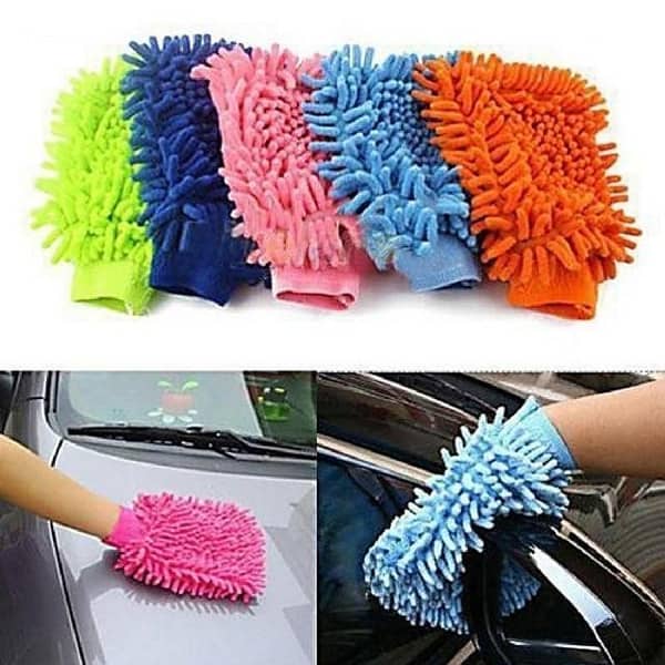 Microfiber Duster Cleaner Cloth Car Washing Glove for Bike Cleaning and Houshold Window Cleaner
