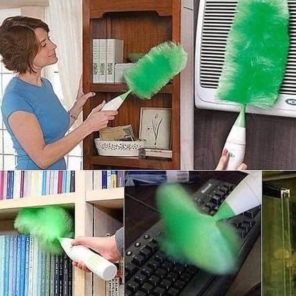 New Arrivals Electric Feather Duster Dust Cleaning Brush Go Duster Green