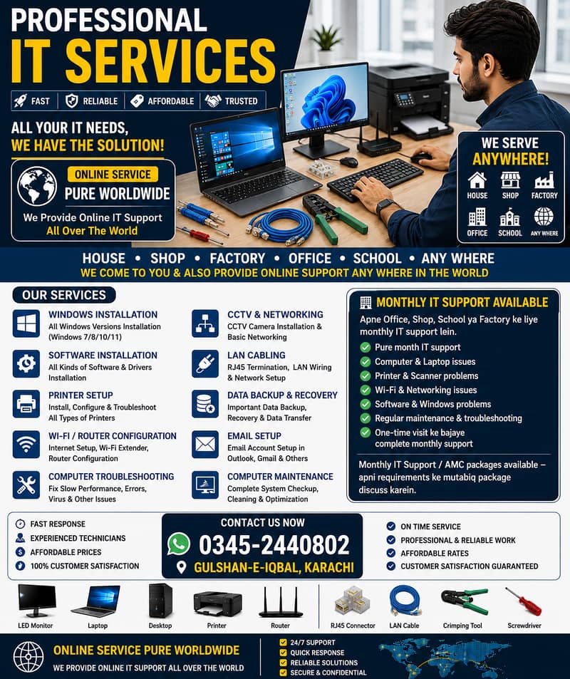Computer IT Services Printer Hardware Data Networking and CCTV 0